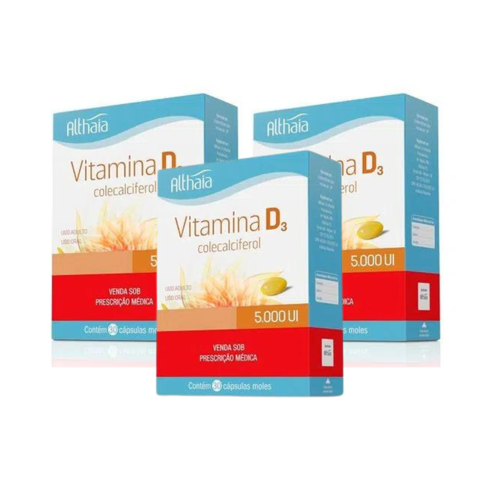 Kit 3 Vitamina D Althaia 5.000ui 30 Cápsulas