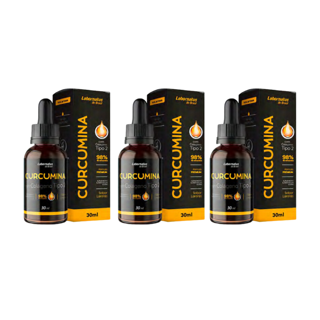 2 Frascos Curcumina Com Colágeno Tipo 2 - Gotas - Imagem 2