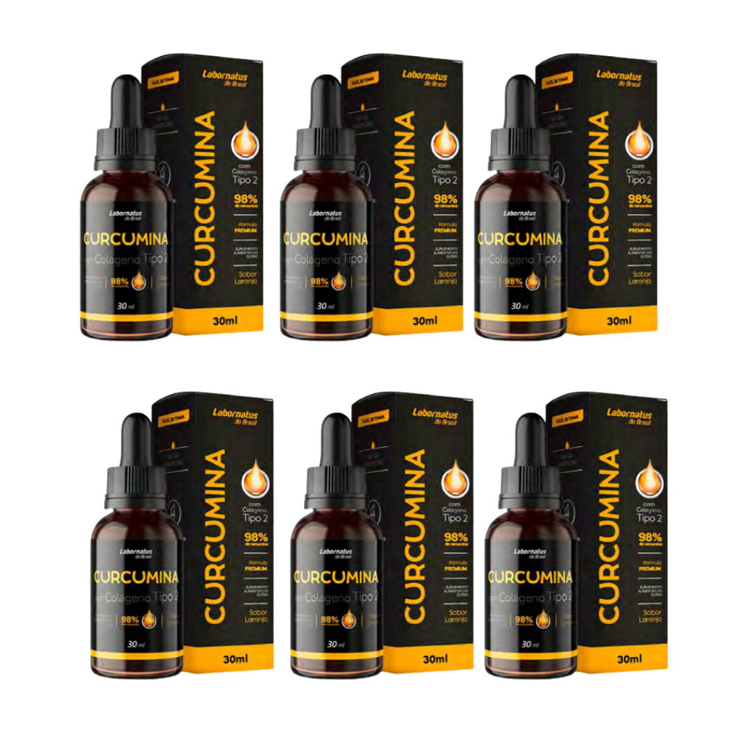 2 Frascos Curcumina Com Colágeno Tipo 2 - Gotas - Imagem 3