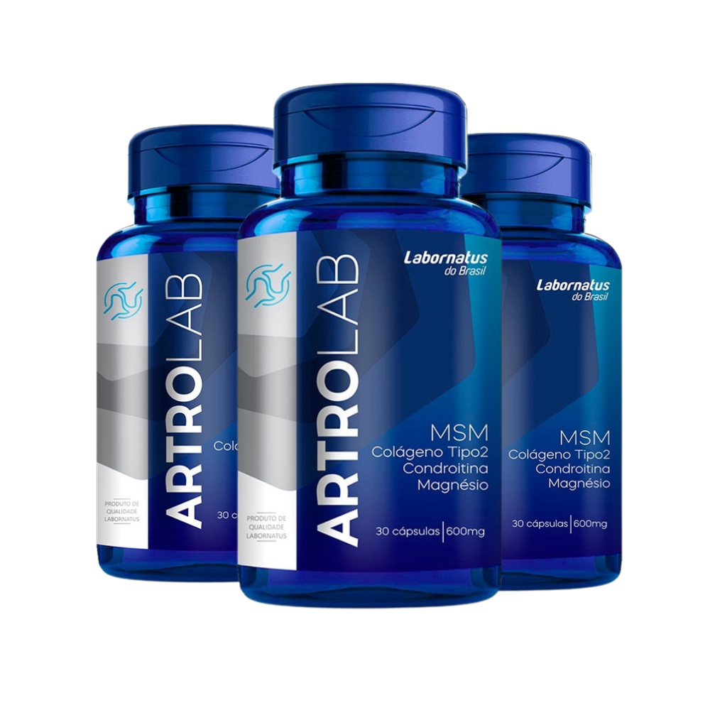 Colágeno Tipo 2 Artrolab 600mg Com 30 Cápsulas Kit 2 Frascos - Imagem 3